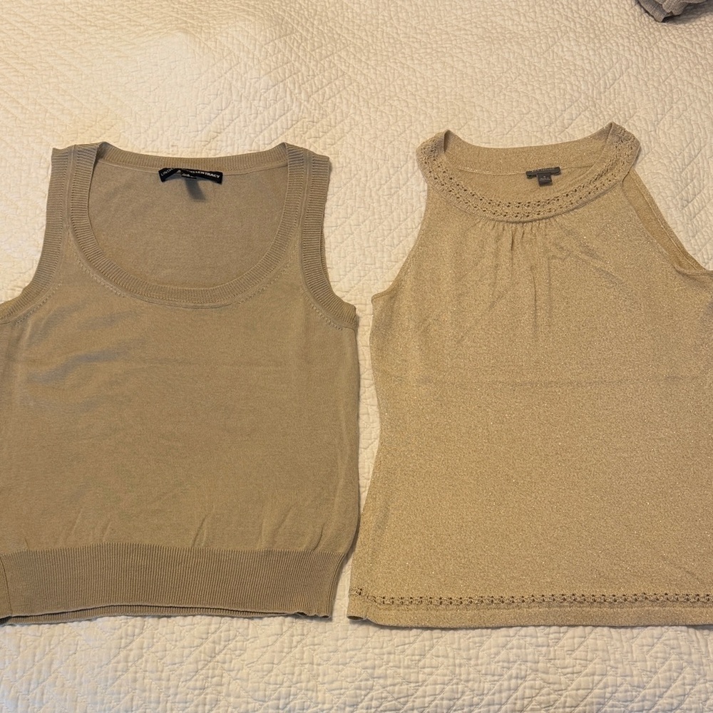 Ellen Tracy Beige Sleeveless Top, and Ann Taylor top